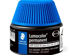 Recharge feutre permanent staedtler lumocolor 487 17 pour feutres 313/314/317/318 flacon 15ml coloris bleu