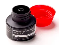 Recharge feutre permanent staedtler lumocolor 487 17 pour feutres 313/314/317/318 flacon 15ml coloris rouge