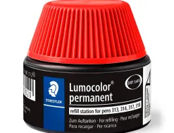 Recharge feutre permanent staedtler lumocolor 487 17 pour feutres 313/314/317/318 flacon 15ml coloris rouge