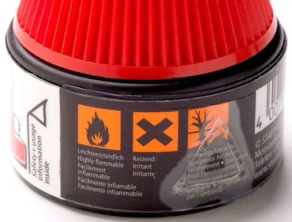 Recharge feutre permanent staedtler lumocolor 487 17 pour feutres 313/314/317/318 flacon 15ml coloris rouge