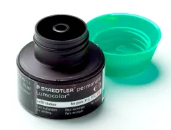 Recharge feutre permanent staedtler lumocolor 487 17 pour feutres 313/314/317/318 flacon 15ml coloris vert