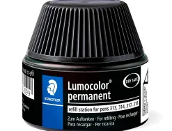 Recharge feutre permanent staedtler lumocolor 487 17 pour feutres 313/314/317/318 flacon 15ml coloris noir