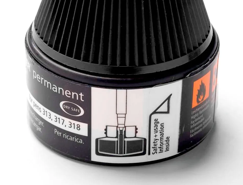 Recharge feutre permanent staedtler lumocolor 487 17 pour feutres 313/314/317/318 flacon 15ml coloris noir