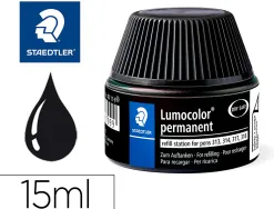 Recharge feutre permanent staedtler lumocolor 487 17 pour feutres 313/314/317/318 flacon 15ml coloris noir