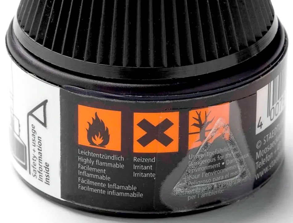 Recharge feutre permanent staedtler lumocolor 487 17 pour feutres 313/314/317/318 flacon 15ml coloris noir