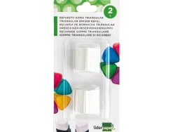 Recharge gomme taille-crayons liderpapel triangulaire sans pvc blister 2 unités