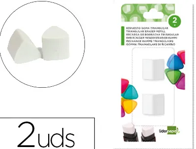 Recharge gomme taille-crayons liderpapel triangulaire sans pvc blister 2 unités