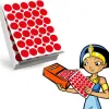 Recharge gommettes geometriques cleopatre 60f 1800 gommettes 18mm coloris rouge + 1200 gommettes rondes