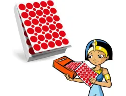 Recharge gommettes geometriques cleopatre 60f 1800 gommettes 18mm coloris rouge + 1200 gommettes rondes