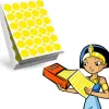 Recharge gommettes geometriques cleopatre 60f 1800 gommettes 18mm coloris jaune + 1200 gommettes rondes