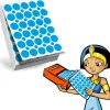 Recharge gommettes geometriques cleopatre 60f 1800 gommettes 18mm coloris bleu + 1200 gommettes rondes