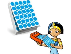 Recharge gommettes geometriques cleopatre 60f 1800 gommettes 18mm coloris bleu + 1200 gommettes rondes