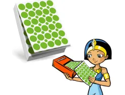 Recharge gommettes geometriques cleopatre 60f 1800 gommettes 18mm coloris vert + 1200 gommettes rondes