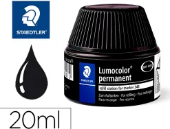 Recharge marqueur permanent staedtler lumocolor 488 48 pour marqueurs compacts 348 flacon 20ml coloris noir