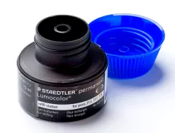 Recharge marqueur permanent staedtler lumocolor 488 48 pour marqueurs compacts 348 flacon 20ml coloris bleu