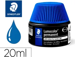Recharge marqueur permanent staedtler lumocolor 488 48 pour marqueurs compacts 348 flacon 20ml coloris bleu
