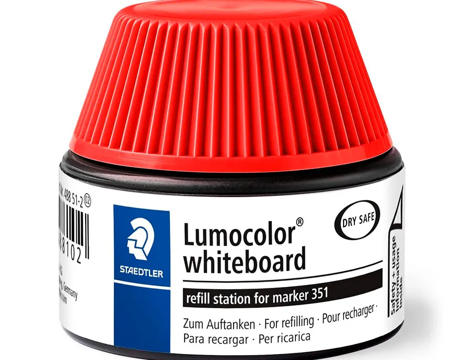 Recharge marqueur permanent staedtler lumocolor 488 48 pour marqueurs compacts 348 flacon 20ml coloris rouge