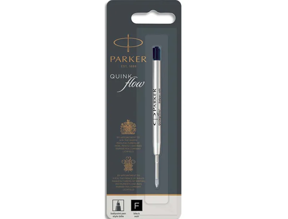 Recharge parker stylo-bille métal largeur fine coloris noir