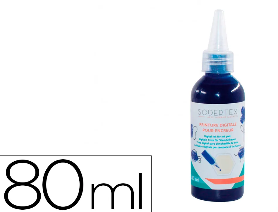 Recharge peinture sodertex bleu pour encreurs digitaux - 80 ml - 1 pc - 1 coloris