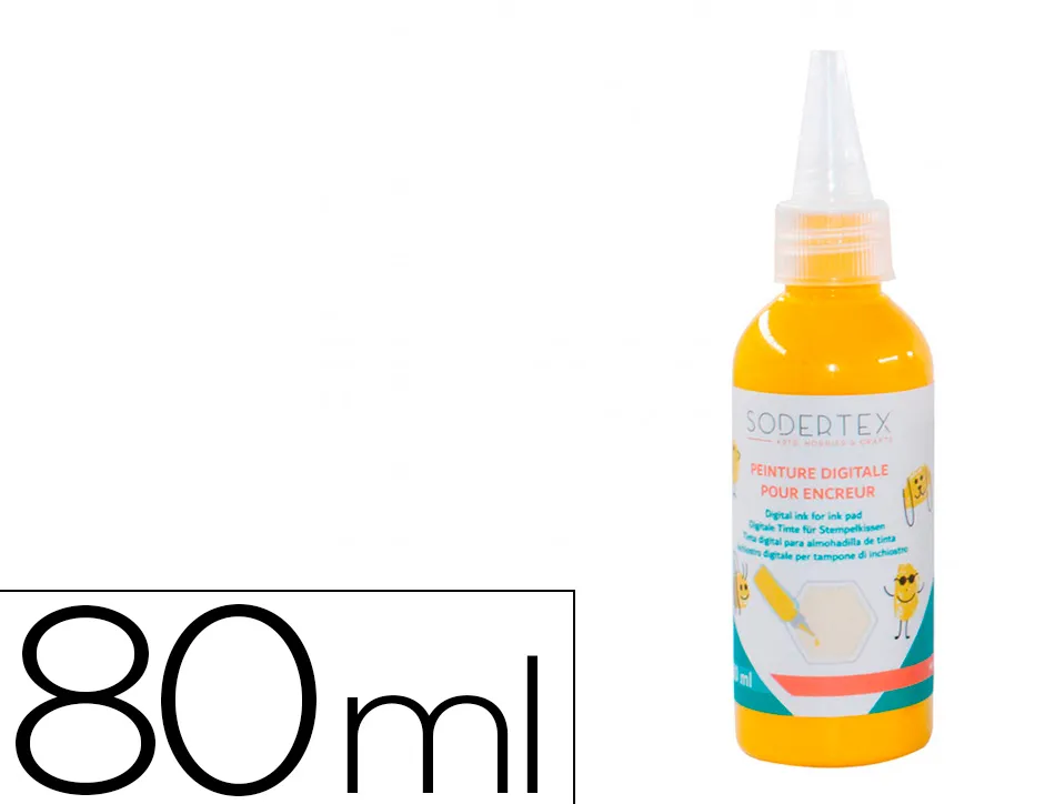 Recharge peinture sodertex jaune pour encreurs digitaux - 80 ml - 1 pc - 1 coloris