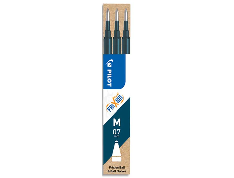 Recharge pilot frixion ball pointe moyenne coloris bleu nuit set 3 unites