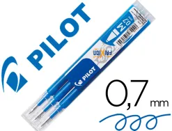 Recharge pilot frixion ball pointe moyenne coloris bleu ciel set 3 unites
