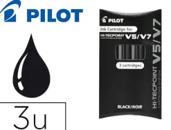 Recharge pilot roller v5 et v7 niveau encre liquide visible écologique régulateur débit coloris noir set de 3 unités