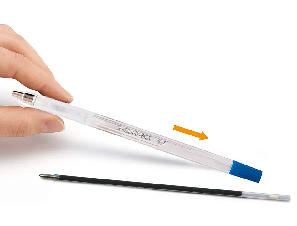 Recharge q-connect stylo-bille sur socle largeur moyenne coloris bleu
