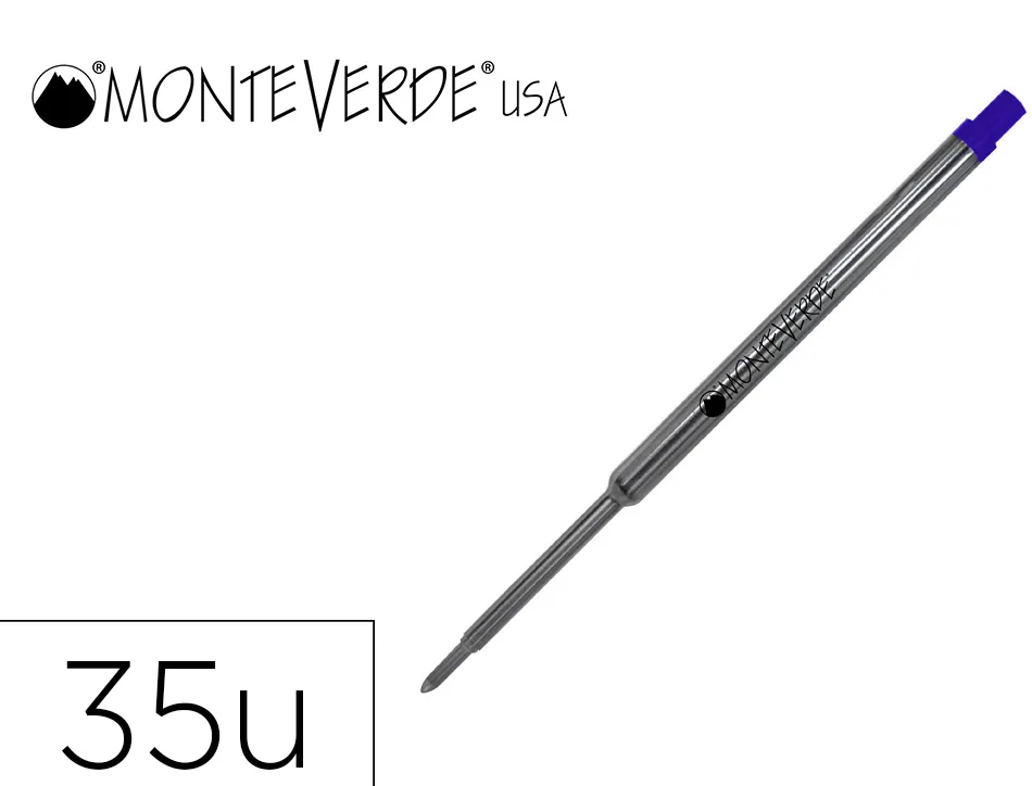 Recharge roller monteverde cross f pointe moyenne coloris bleu tube 35 unites