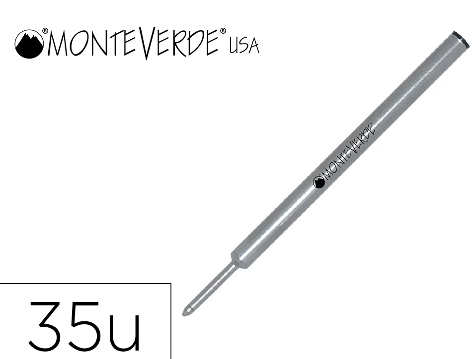 Recharge roller monteverde cross f pointe moyenne coloris noir tube 35 unites