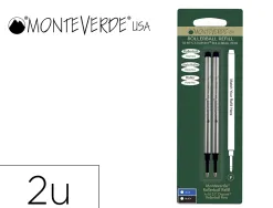 Recharge roller monteverde cross f pointe moyenne coloris noir blister 2 unites