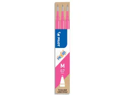 Recharge roller pilot frixion ball écriture moyenne 0.5mm encre effaçable coloris rose set de 3 unités