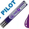 Recharge roller pilot frixion point pointe aiguille 0.3mm encre effaçable coloris violet set de 3 unités