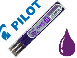 Recharge roller pilot frixion point pointe aiguille 0.3mm encre effaçable coloris violet set de 3 unités