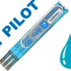 Recharge roller pilot frixion point pointe aiguille 0.3mm encre effaçable coloris turquoise set de 3 unités