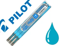 Recharge roller pilot frixion point pointe aiguille 0.3mm encre effaçable coloris turquoise set de 3 unités