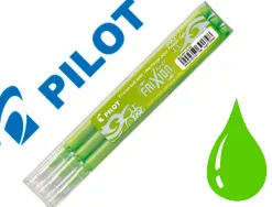 Recharge roller pilot frixion clicker écriture moyenne 0.5mm encre effaçable coloris vert pomme set de 3 unités
