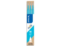 Recharge roller pilot frixion ball écriture moyenne 0.7mm encre effaçable coloris turquoise set de 3 unités