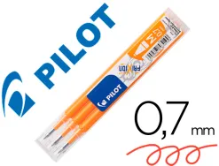 Recharge roller pilot frixion ball 07 pointe moyenne coloris orange abricot - set de 3 un