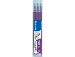 Recharge roller pilot frixion ball écriture moyenne 0.7mm encre effaçable coloris violet set de 3 unités