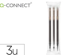 Recharge roller q-connect encre effacable couleur noir set de 3u