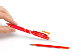 Recharge roller q-connect encre effacable couleur rouge set de 3u