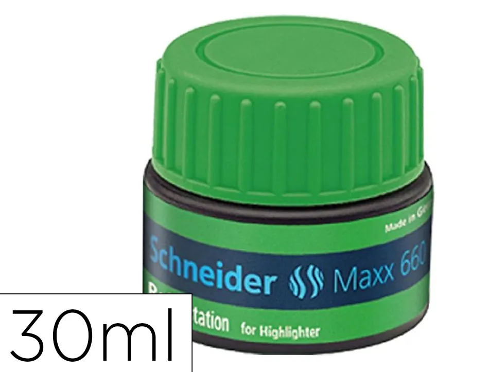 Recharge schneider maxx 660 surligneur job automatique 30ml coloris vert