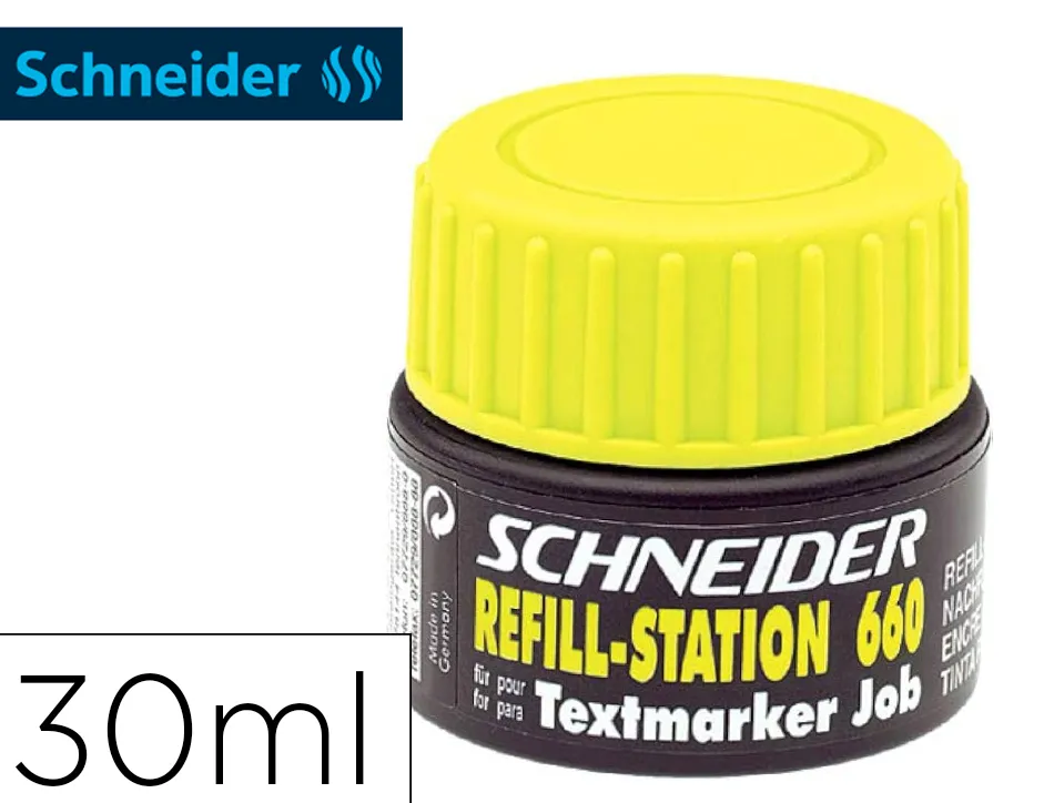 Recharge schneider maxx 660 surligneur job automatique 30ml coloris jaune