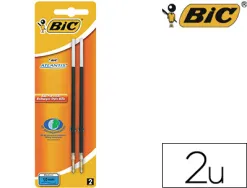 Recharge stylo bic atlantis pointe moyenne couleur noir blister 2 unités