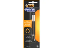 Recharge stylo gel bic gelocity quick dry pointe moyenne noir blister de 2