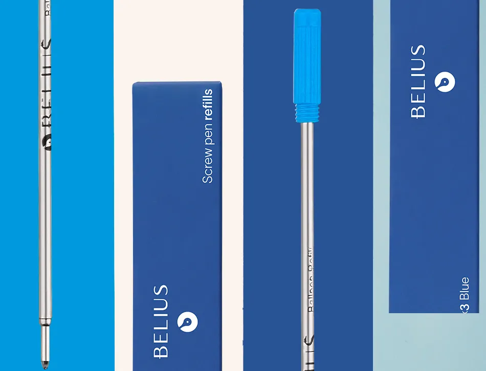 Recharge stylo-bille belius encre coloris bleue boite 3 unites