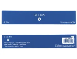 Recharge stylo-bille belius encre coloris bleue boite 3 unites