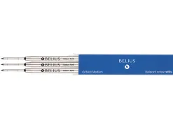 Recharge stylo-bille belius encre bleue pointe 0,8mm boite 3 unites