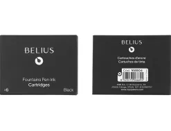 Recharge stylo-plume belius encre coloris noire boite 6 cartouches